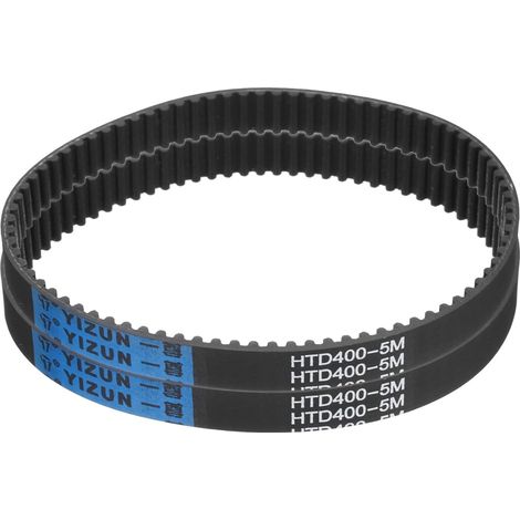 2 Pcs HTD-5M 80 Tooth Rubber Timing Belt, 400 mm Pitch Length x 15 mm Width x 3.6 mm Height, Closed Loop Pulley Timing Belt (1/5)
