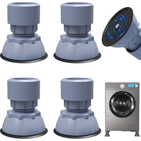 4 Pièces Universel Patin Machine à Laver, Gris Anti Vibration Machine à Laver Tapis Ajustable 10 à12 Cm, Amortisseurs de Machine à Laver pour Machine à Laver et Sèche-Linge (1/5)