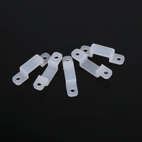 Lot de 100 clips de fixation en silicone 10mm pour bande LED 3528 5050 1210 RGB, supports de montage adhésifs, accessoires d'installation lumineuse. (1/3)