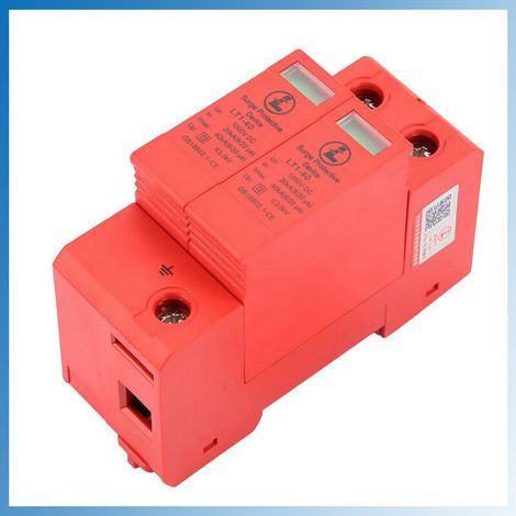 Parafoudre, Parafoudre 2P 40KA DC Photovoltaïque avec signalisation à distance, montage sur rail, 2pcs (DC 500V)
