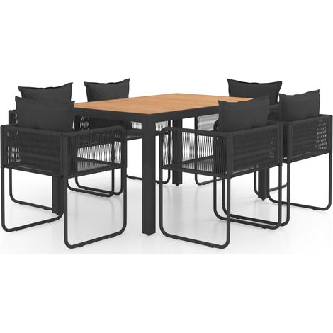 Maison Exclusive - Set da Pranzo da Giardino 7 pz in Rattan PVC Nero e Marrone (1/5)