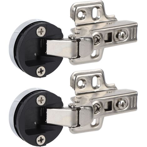 Ensemble de 2 charnières en acier inoxydable 201 pour porte vitrée d'armoire, amortisseur de porte vitrée 35, insert à grande courbure (1/5)