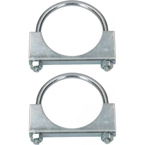 - Lot de 2 colliers de serrage pour tuyau d'échappement - 90 mm - Pour montage d'antennes, de tuyaux, de mâts - Collier de serrage universel pour raccords de tuyaux-NANOTEH (1/5)