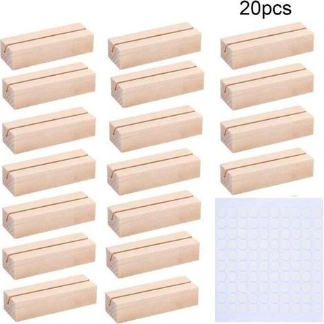 Online Store - Support marque place,titulaire de photo en bois,support carte de numéro de table,avec adhésif double face,clip de menu de restaurant (1/4)