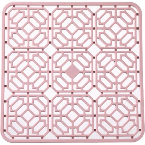 Silikon-Abtropfmatte, Silikon-Spülbeckenmatte, Silikon-Wärmedämmmatte für Küchenarbeitsplatten, rosa (1/5)