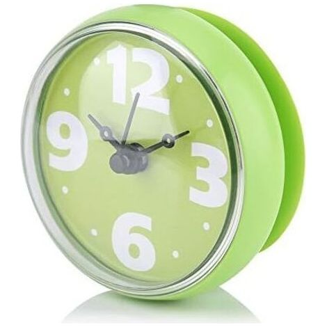 Mini reloj impermeable con ventosa, relojes especiales, relojes impermeables para baño, reloj para bañera o ducha (verde) (1/5)