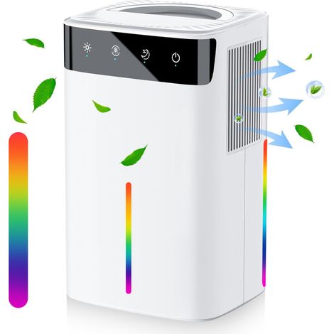 Déshumidificateur d'air 2600ml - Anti Moisissure Portable avec Dégivrage, Lumière LED - pour Maison, Bain, Chambre, Armoire