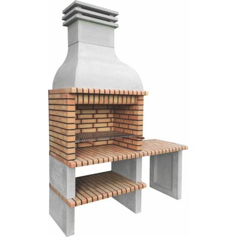 Barbacoa de Obra Ondara 178x70x255 cm con Parrilla 84,5x55 cm Barbacoa de Hormigón y Ladrillo para Jardin