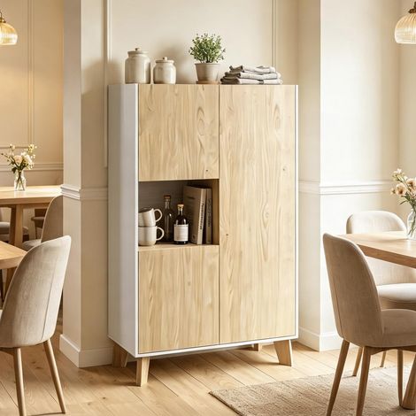 Buffet en mDF panneau de particules 80 x 40 x 135 cm (1/5)