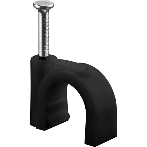 Kabelschelle 10 mm, schwarz, Befestigung für Kabel mit Durchmesser bis 10 mm. Durchmesser 10 mm