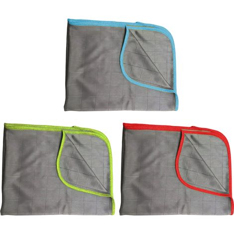 4 chiffons à vitres motif gaufré, microfibre 400 g/m², sans traces, 30 x 30 cm, pour miroirs, écrans et surfaces délicates (1/5)