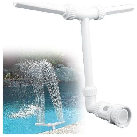 Cascade de piscine, fontaine de piscine, pulvérisateur de piscine, aérateur, cascade hydrodynamique réglable pour jardin extérieur, compatible avec interface de 1,5 pouce (blanc) (1/5)