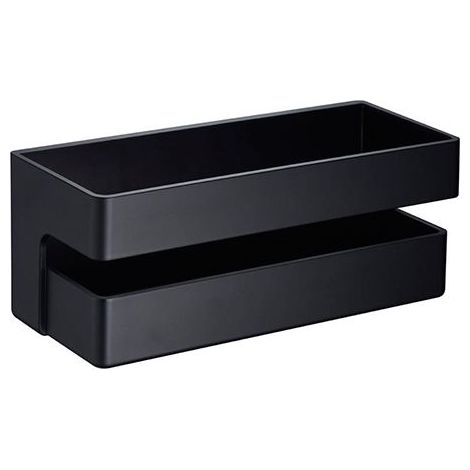 IMEX Porte-savon frontal en PVC noir mat avec finition impermeable pour salle de bains Imex-ANG005 (1/4)