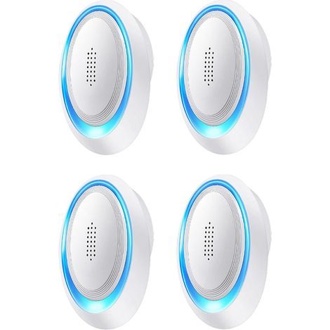 Ultraschall-Mäuse- und Rattenabwehrgerät, 4er-Pack – Mücken-, Ameisen-, Kakerlaken- und Spinnenabwehrstecker, für Zuhause, Küche, Schlafzimmer, Garage, Büro und Innenräume (1/5)