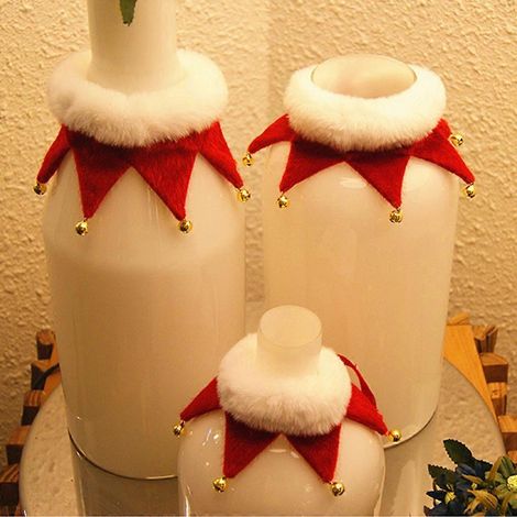 Bandanas pour chatons, décorations de Noël pour animaux de compagnie, serviette anti-salive pour chien, collier rouge en peluche - XL - Père Noël (1/4)