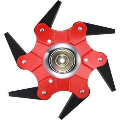 Lame pour Débroussailleuse, Lame à 6 Dents pour Végétation Haute & Dense, Acier Trempé de 3 mm d'Épaisseur, pour Stihl, Husqvarna, Mitox, Echo, Kawasaki et autres (1/4)