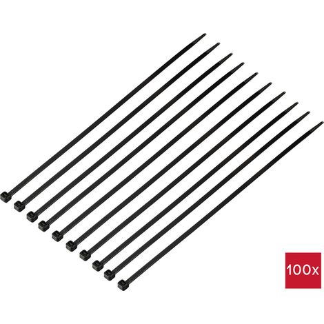 TRU COMPONENTS TC-12523680  Kabelbinder 300 mm 4.8 mm Schwarz  100 St.