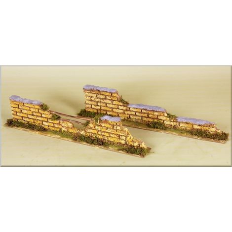 1 MURETTO MATTONI 35X7X4CM ASSORTITO PER PRESEPE PRESEPISTICA