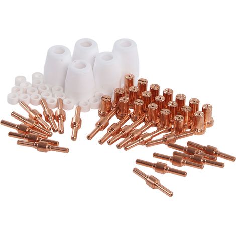 Jeu de 65 pièces consommables plasma, torche électrode pointe, buse de protection, anneau vortex, kit de remplacement pour poste CUT 40. (1/5)