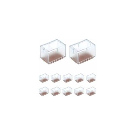 12 protectores rectangulares de silicona para patas de sillas, mesas y sofás, ancho 24-30 mm x largo 39-47 mm - Crezuo