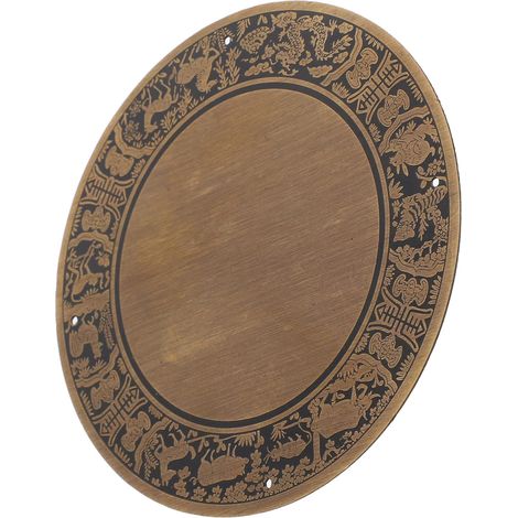 Plaque de meuble en cuivre et laiton antique, motif du zodiaque (1/5)