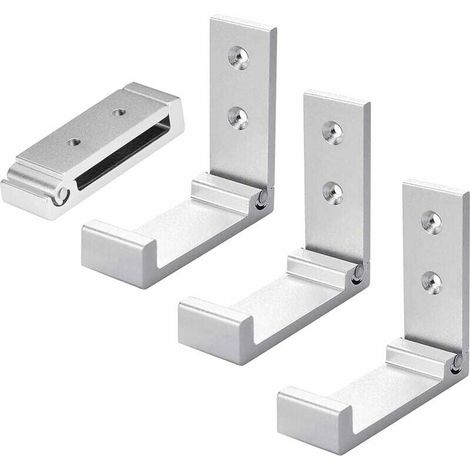 4 Stück Klapphaken, faltbare Garderobenhaken, Wandhaken aus Aluminiumlegierung, 90° faltbare Kleiderhaken, selbstklebende Haken für Badezimmerwand (1/5)