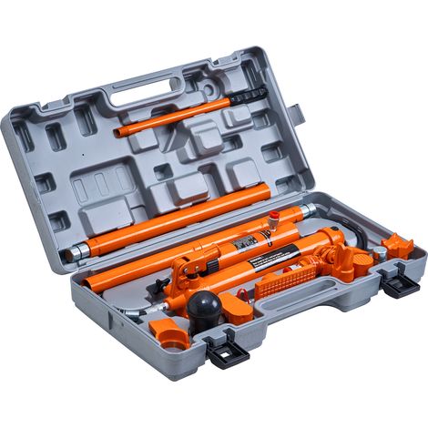 Mophorn 10-Tonnen-Porta-Power-Kit, tragbarer hydraulischer Wagenheber, 4,6 Fuß/1,4 m Ölschlauch, Werkzeugsatz zur Reparatur von Karosserierahmen, inkl. Aufbewahrungskoffer, ideal für Auto-