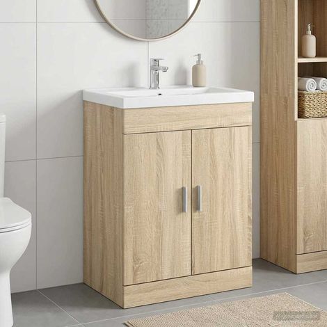 Gabinete de baño debajo del lavabo Roble