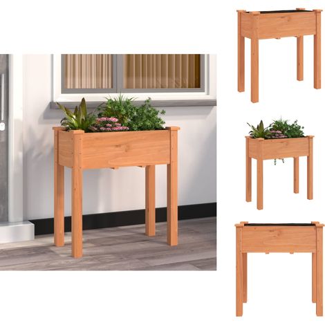 Blumentöpfe & Pflanzgefäße - Living Pflanzkübel mit Einsatz Braun 71x37x76 cm Massivholz Tanne (1/5)