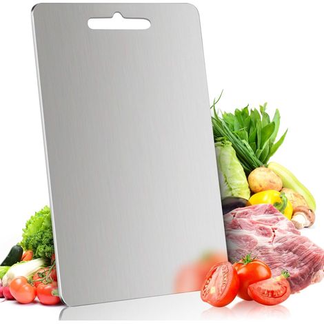 Tagliere in acciaio inox, taglieri da cucina, acciaio inox 304 per carne, frutta e verdura - lavabile in lavastoviglie (1/5)