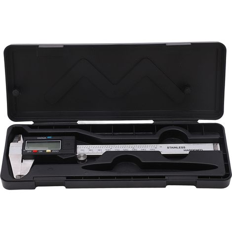 Pied à coulisse numérique digital LCD acier inoxydable 150mm, règle électronique de mesure avec pile intégrée (1/5)