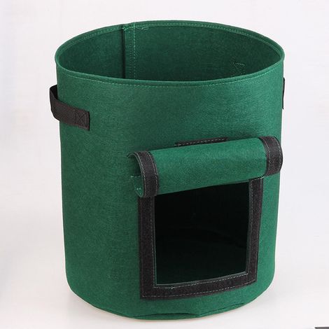 5 x 7 gallon planting bags planting bags, breathable dark green pots, garden planting bags with window and handles for potatoes ... (and durable) (1/5)