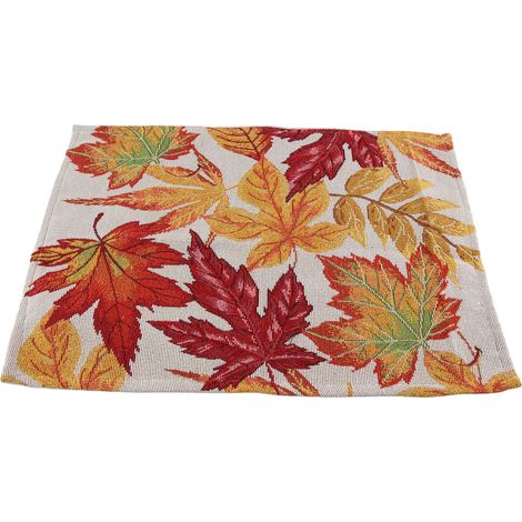 Tischdecke mit herbstlichem Ahornblattmuster, Heimdekoration, Tischläufer für Wohnzimmer und Teepartys, Erntedankfest, 33 x 45 cm (1/5)