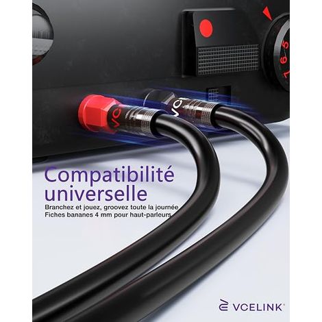 VCELINK Fiche Banane Plaqué Or pour Câble Enceinte avec Diamètre, 8 Pièces (1/4)