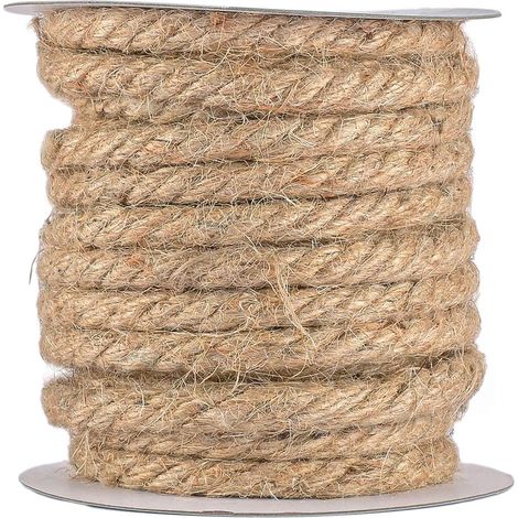 Ficelle Jute 8 mm x 10 m - Corde Naturelle Fine pour Jardinage, Extérieur, Emballages Cadeaux et Décoration Mariage Bohème (1/3)