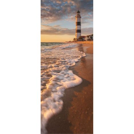 Panneau mural douche en alu-composite VIPANEL - Inspiration Nature Décor Phare 2 - Finition Brillant - 100x255cm (1/5)