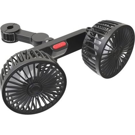 Ventilateur Siège Auto Double Tête – 360° – USB Rechargeable – Nuque – Été – Frais (1/5)