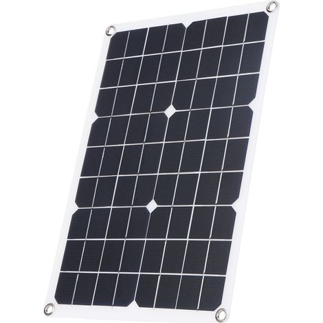 Flexibles 30-W-Gleichstrom-Solarpanel (9 V/18 V) mit 30-A-LED-Display, Controller-Kit mit USB-/Typ-C-Schnittstelle und Kfz-Ladegerät (10/20/30/40/50 A). IP65-Wasserschutz. Geeignet für Zuhause, Auto, (1/5)