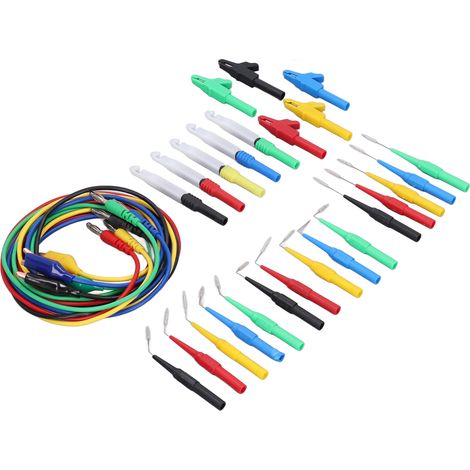 Bananenstecker-Prüfleitungssatz, gute Leitfähigkeit, 90°, 135°, 180° Rückwärtsprüfspitzen, 4-mm-Bananenstecker-Set für Fahrzeugdiagnosetests (1/5)