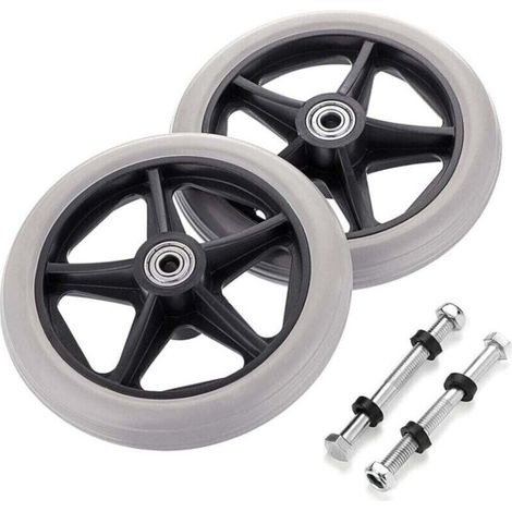 YMYNY PIECE Roue de rechange en caoutchouc pour fauteuil roulant de 6 pouces Roues avant Déambulateur Roulettes de rechange antidérapantes Roulettes Roues Accessoires de roue de rechange universelle p