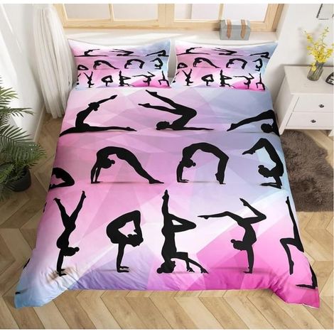 Amateur de Gymnastique Parure de Lit 220x240 cm Gymnast Sports Housse de Couette pour Enfant GarçOn Fille Ado Gymnastique - 5FW (1/4)