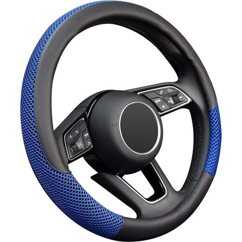 Autolenkradbezug, atmungsaktiv, 38 cm, rutschfest, Autozubehör (blau) (1/5)