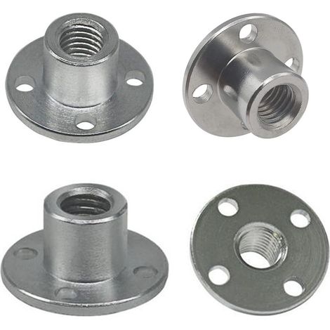 Lot de 4 connecteurs de raccord à bride M8, arbre fileté, bride de moteur à engrenage, écrou de culture, support d'arbre de guidage pour le moteur (1/4)