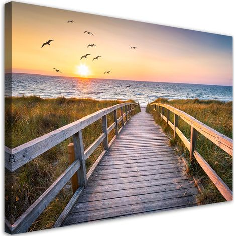 Quadro su tela, Sunset Sea Beach - 100x70 (1/5)