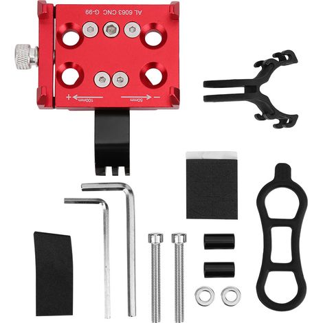 Support G99 en alliage d'aluminium pour téléphone et appareil photo, fixation vélo et moto rouge (1/5)