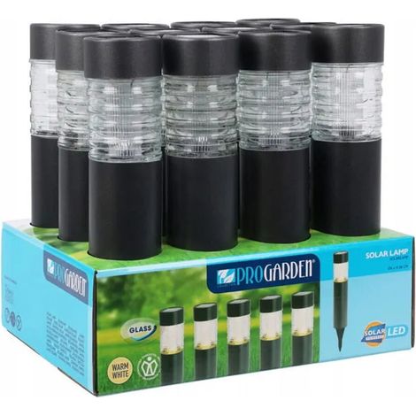 Lampada solare giardino Koopman solar garden lamp acciaio vetro