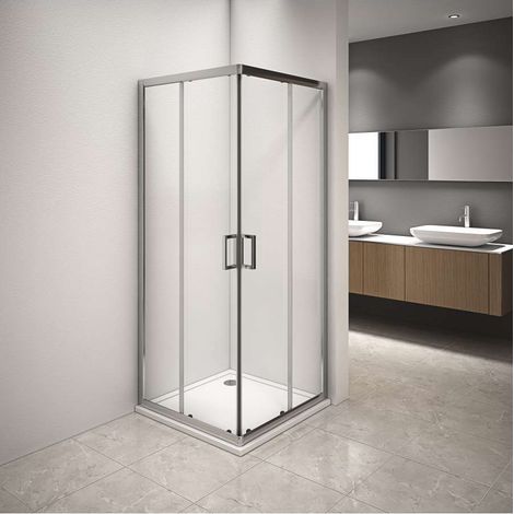 Box Doccia Angolare Style 140x140 cristallo 6 mm trasparente profilo cromato piatto (1/5)