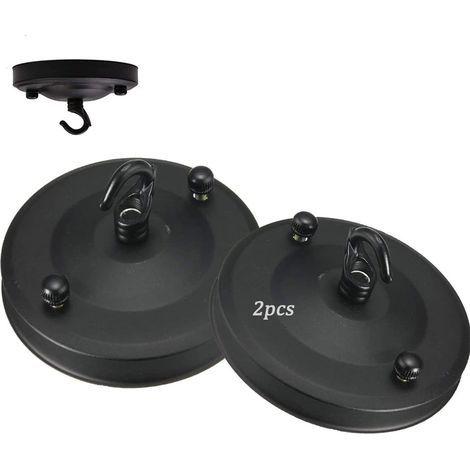 2 pcs Plafond Noir Crochet,Rétro Fer Crochet Multi-Usage Plafonnier Crochet,Pendentif Crochet Accessoires Pour Luminaire Luminaire Lustre (noir)-Fei Yu (1/5)