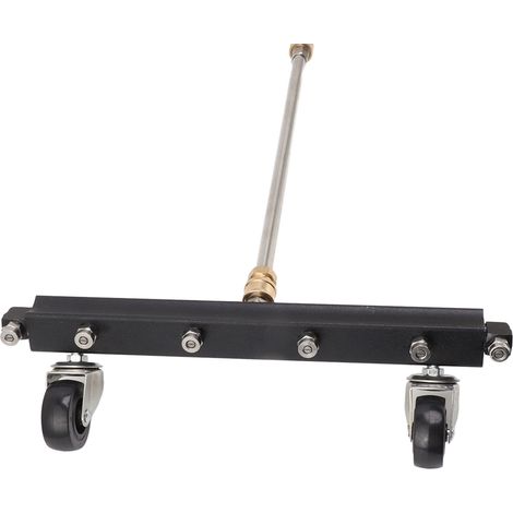 Buse haute pression pour châssis de véhicule, nettoyeur de chaussée à 6 trous avec roulettes, nettoyeur de surface de chaussée noire 4000 psi + 2 tiges de connexion (1/5)