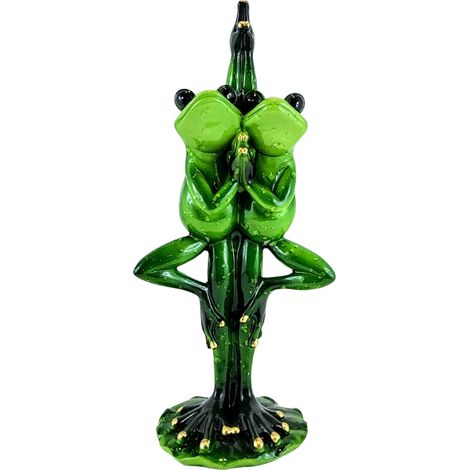 Zwei Frosch-Yogafiguren, 24 cm (1/4)